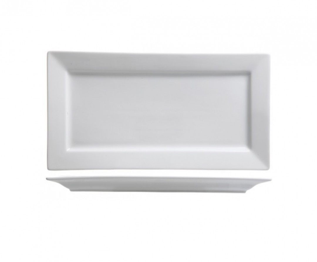 Assiette rectangulaire blanche 28X15.5CM DelTech
